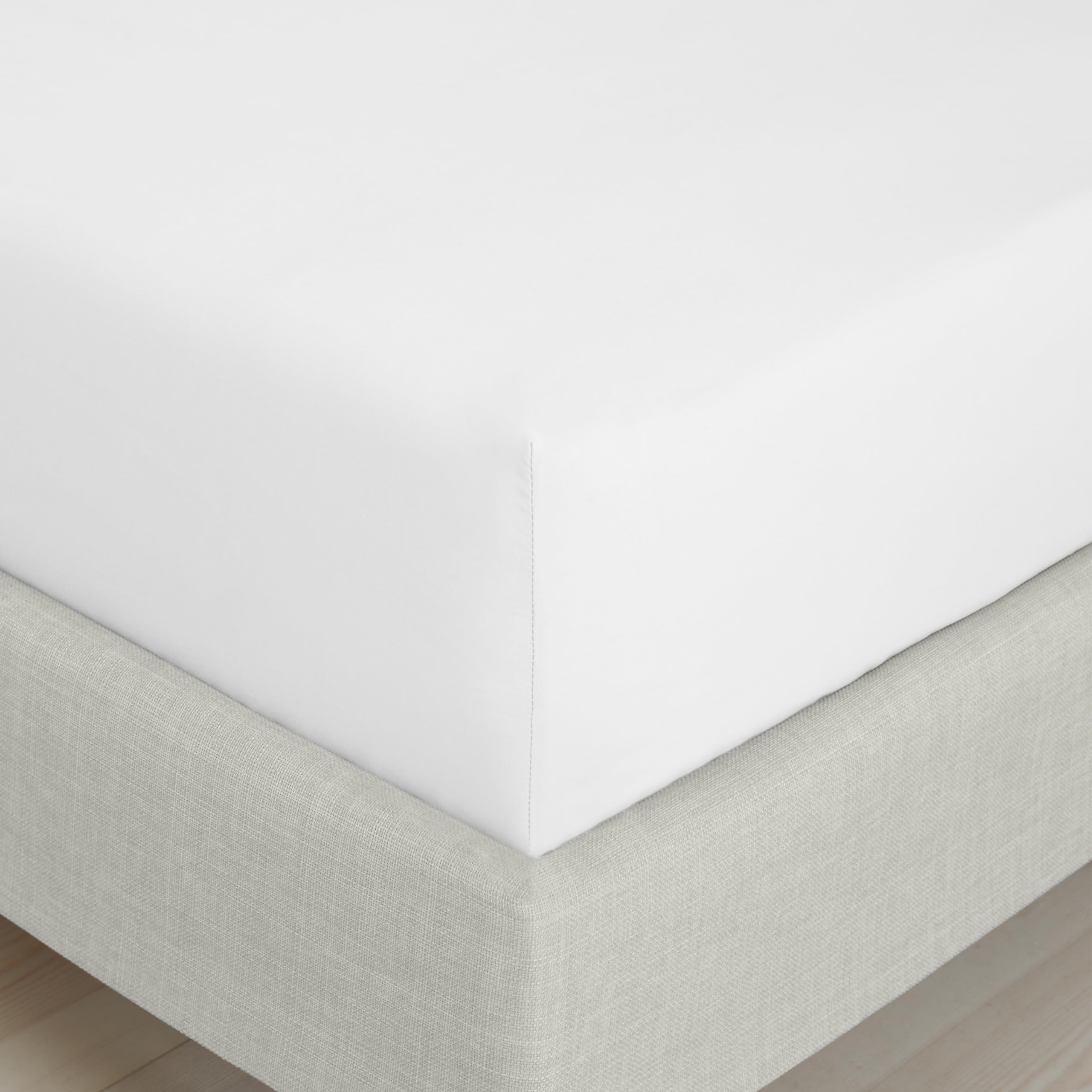Bianca Fine Linens Bedroom 200 Thread Count Cotton Percale Super King Fitted Sheet 32cm Depth White