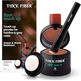 THICK FIBER Root Touch Up Set - Water &amp; Sweat Resistant Hair Loss Concealer for Thinning Hair Women, Includes Hairline Powder and Brush (Auburn)
