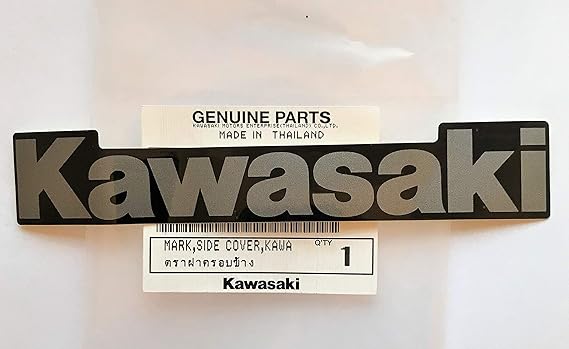 Ganz Neu 100% Original Kawasaki Marke Aufkleber Silber/Schwarz 120mm X 20mm