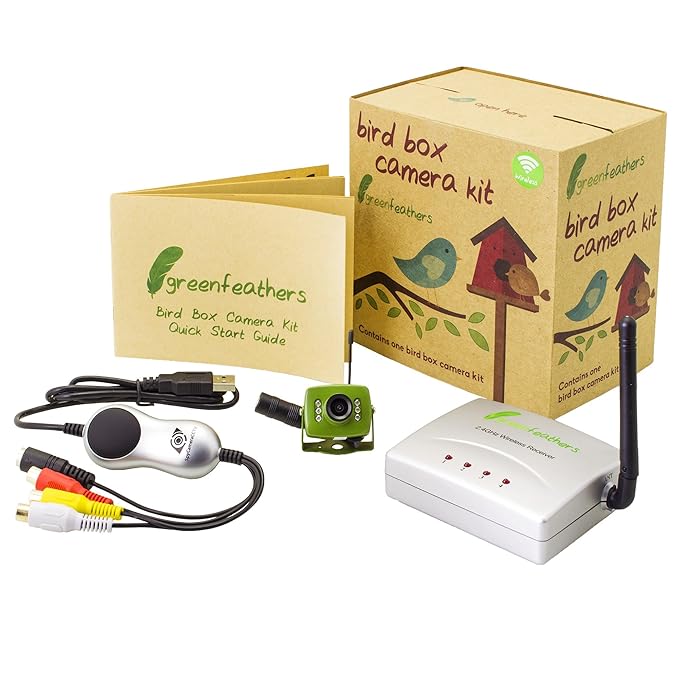 Hidden Pinhole Bird Box camera, Night Vision and Wireless USB Receiver