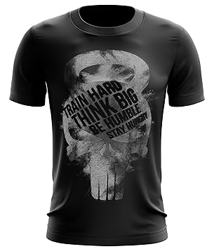 Stylotex Fitness T-Shirt Herren Sport Shirt Train Hard Think Big Be Humble Stay Hungry Gym Tshirts für Performance beim Train