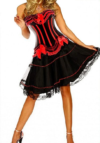 Damen Lolita-Kostüm mit Korsettkleid - Moulin Rouge - Burlesque
