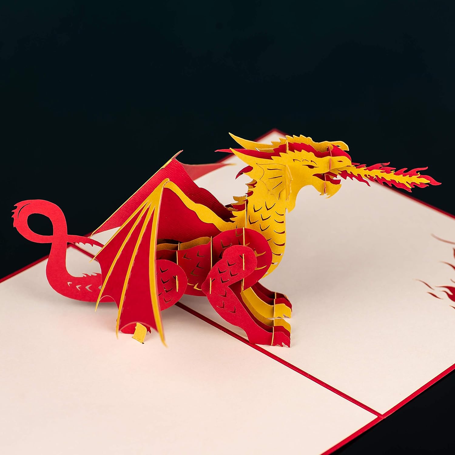 Dragon Pop Up Card by DEVINE Popup Cards, Red, 15 x 20cm - Image 5