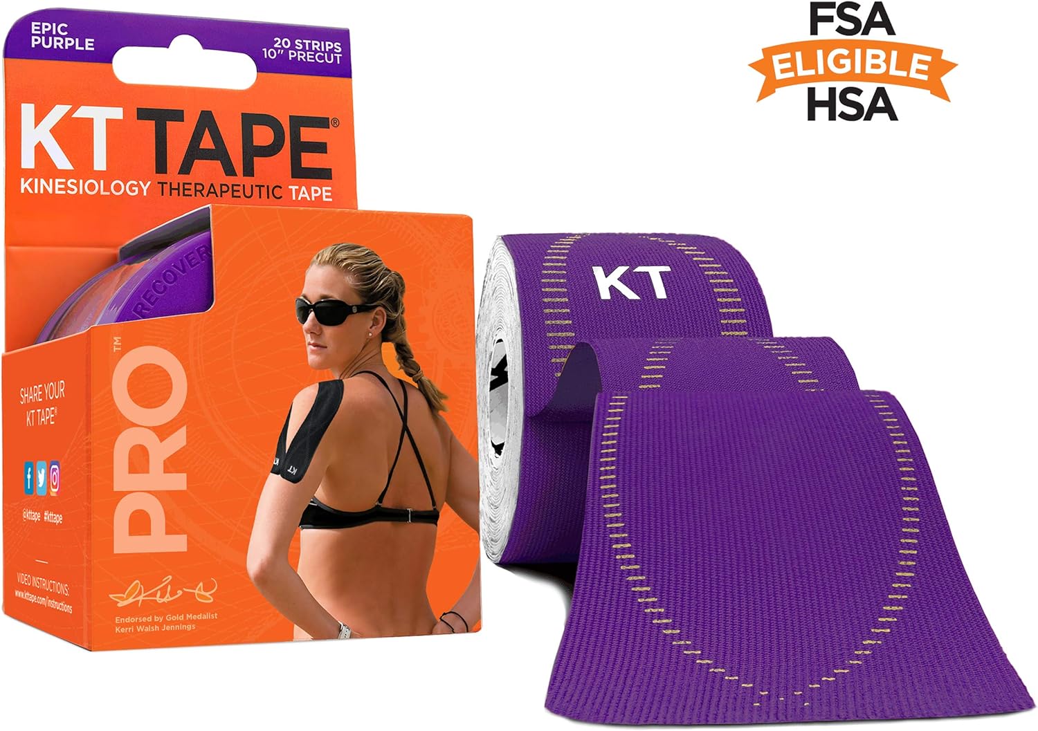KT Tape Pro Kinesiology Therapeutic Sports Tape , Epic Purple: Sports & Outdoors