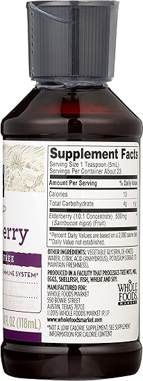 365 Everyday Value Elderberry Liquid 4 Fl Oz Amazon Com Grocery Gourmet Food