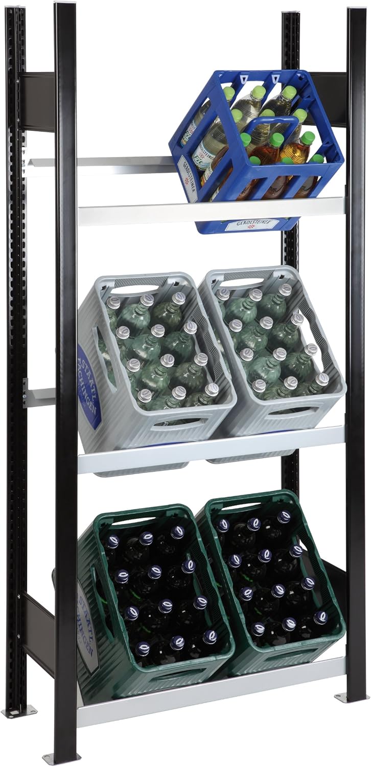 Getränkekistenregal Kastenständer 1800 x 810 x 336 mm, bis zu 6 Kästen; MADE IN GERMANY