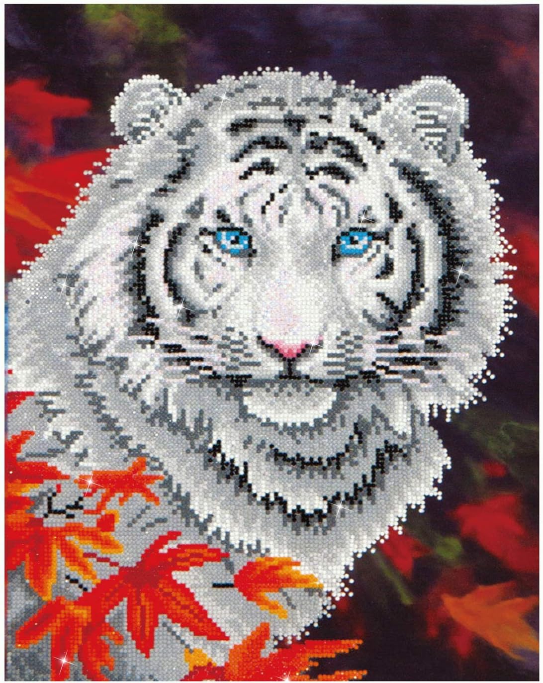 DIAMOND DOTZPainting Kit. White Tiger in Autumn, Assorted, 35.5 x 45.7Cm