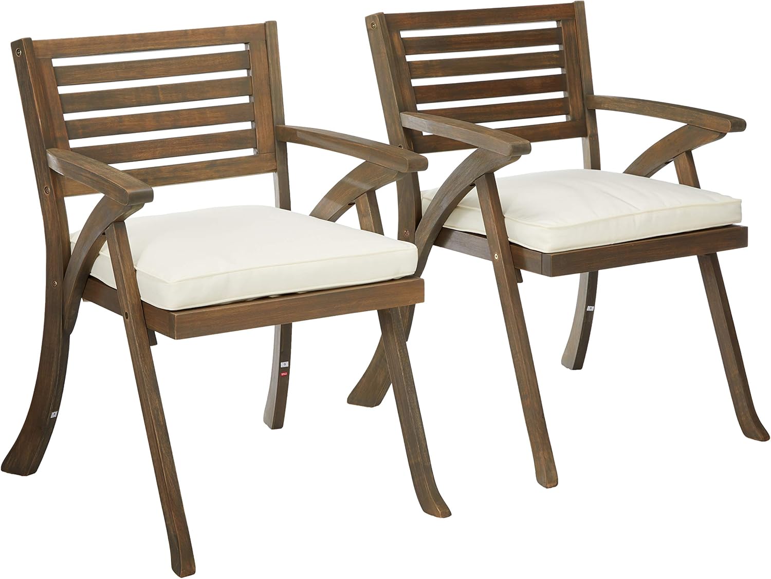 Christopher Knight Home 305765 Helen Outdoor Acacia Wood Dining Chair, Gray and Crème : Garden & Outdoor