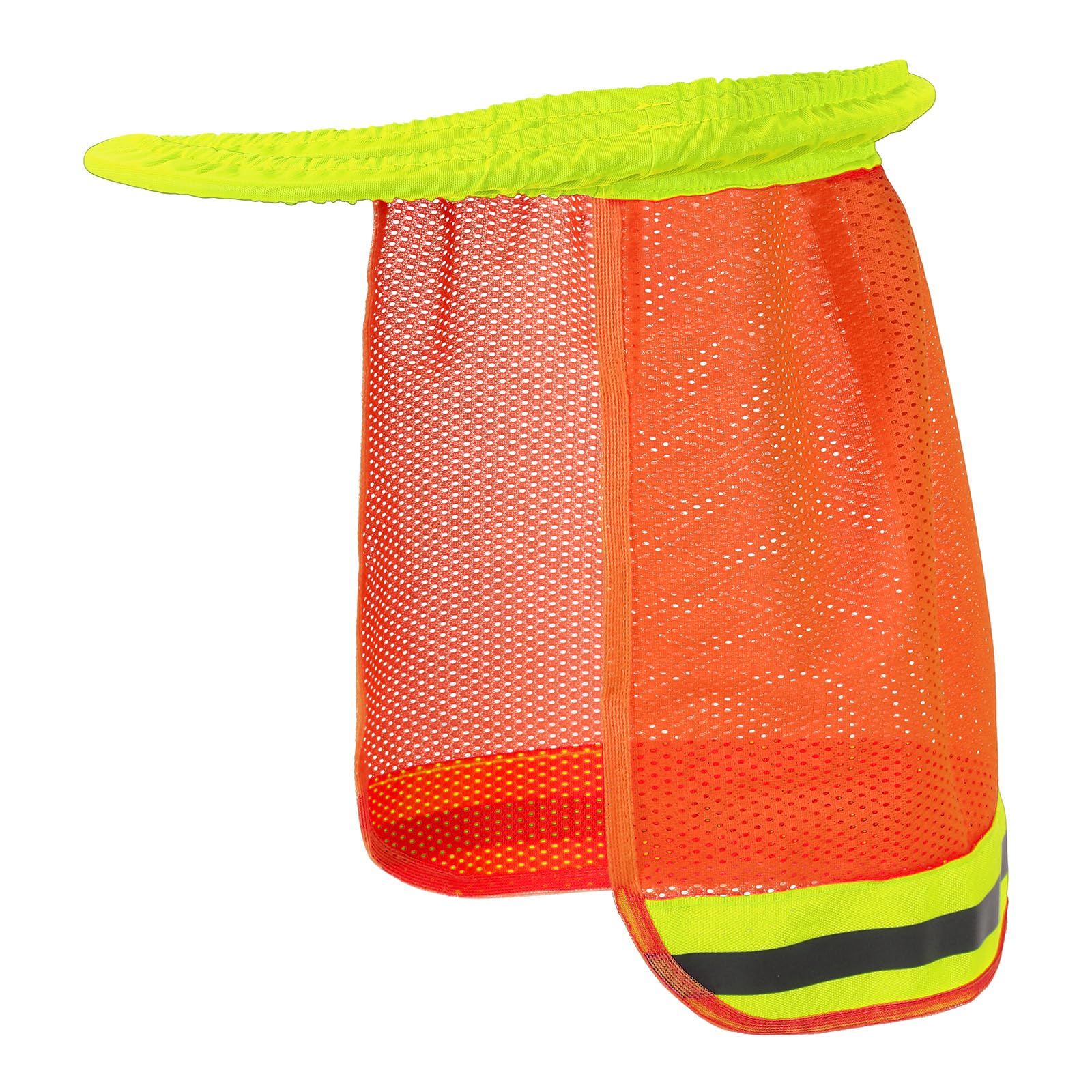 PATIKIL Hard Hat Sun Neck Shield, High Visibility Sun Shade Hard Hat Cooling Mesh Elastic Helmet Brim for Construction Outdoor Work, Orange