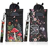 FlyingMage Double Eyeglass Case Soft Dual Glasses Case for Women Men Travel Squeeze Top Sunglasses Cases Eyeglasses Pouch