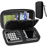 Hard Case Compatible with Texas Instruments TI-84 Plus CE/TI-84 Plus/TI-Nspire CX II CAS/TI-Nspire CX II/TI-83 Plus/Casio fx-9750GII Graphing Calculator, Storage Box with Bubble Protection-Black