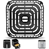 Air Fryer Grill Pan for COSORI Air Fryer TurboBlaze 6 Qt, Non-Stick 8.9’’*8.9’’Square Air Fryer Rack Replacement Parts Accessories Grill Plate with Rubber Bumpers, Dishwasher Safe