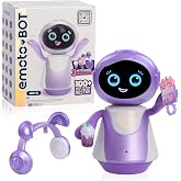 emotoBOT LEX-C Interactive Robot Kids&rsquo; Toy Touch-and Sound-Responsive Robot | Holiday Stocking Stuffers, Gifts, Presents, Ages 6+, Purple, Motion, LED Face, 100+ Ways to Play