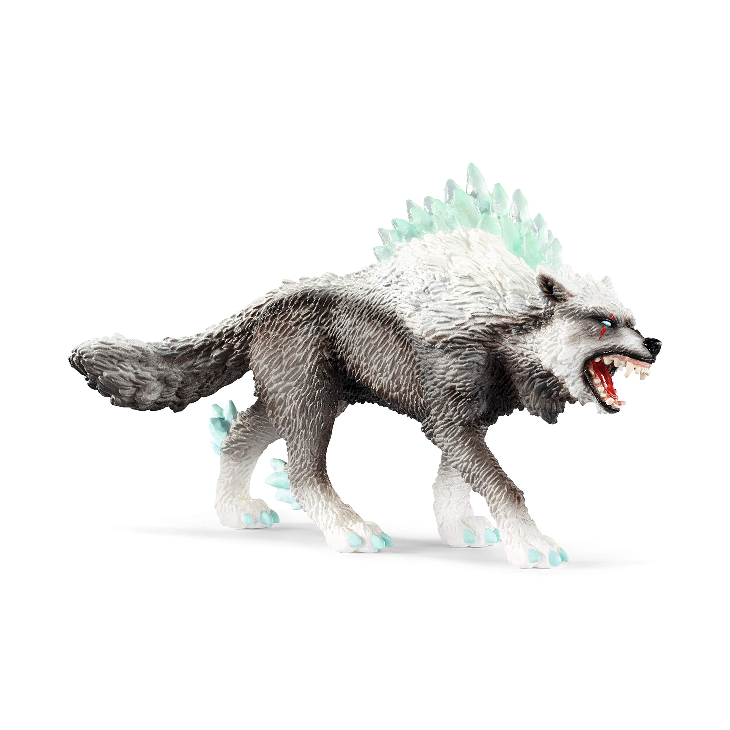 SCHLEICH Eldrador Creatures 42452 Mythical Snow Wolf Action Figure - Magical Ice Monster Snow Wolf Figure - Ferocious Enchanting Realistic Creature Toy for Boys, Girls, Gift for Kids Age 7+