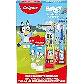 Colgate Kids Bluey Toothbrush and Toothpaste Gift Pack | Contains 1 Battery Powered Toothbrush, 2 Manual Toothbrushes, and 2 Fluoride Toothpaste Tubes, 4.6 oz each, ADA Accepted