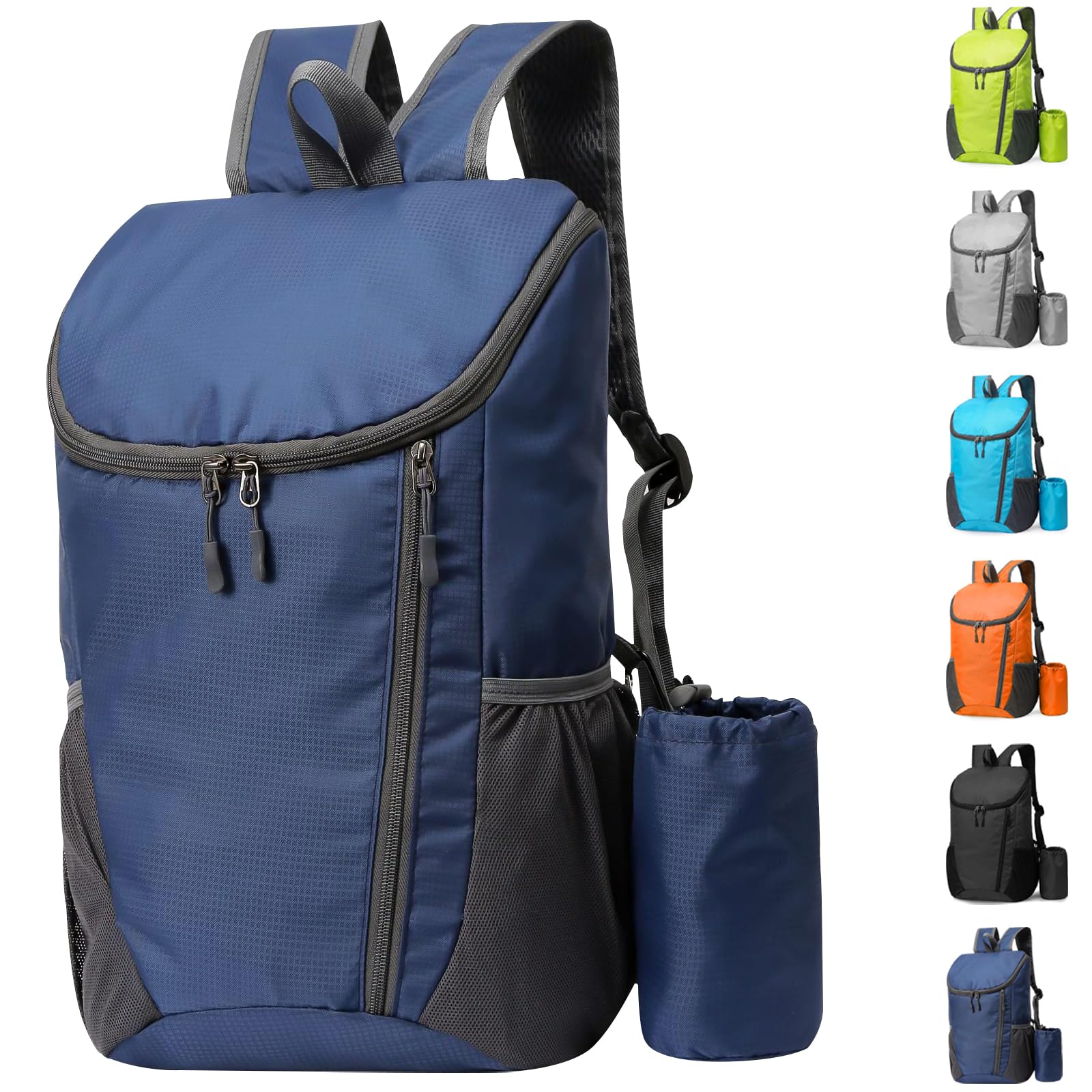 Yoolly Lightweight Foldable Backpack, Small Hiking Rucksack, Waterproof Packable Backpack for Men Women Kids, Durable Rucksack for Outdoor Sport Travelling Hiking Camping Biking Walking (Dark Blue)