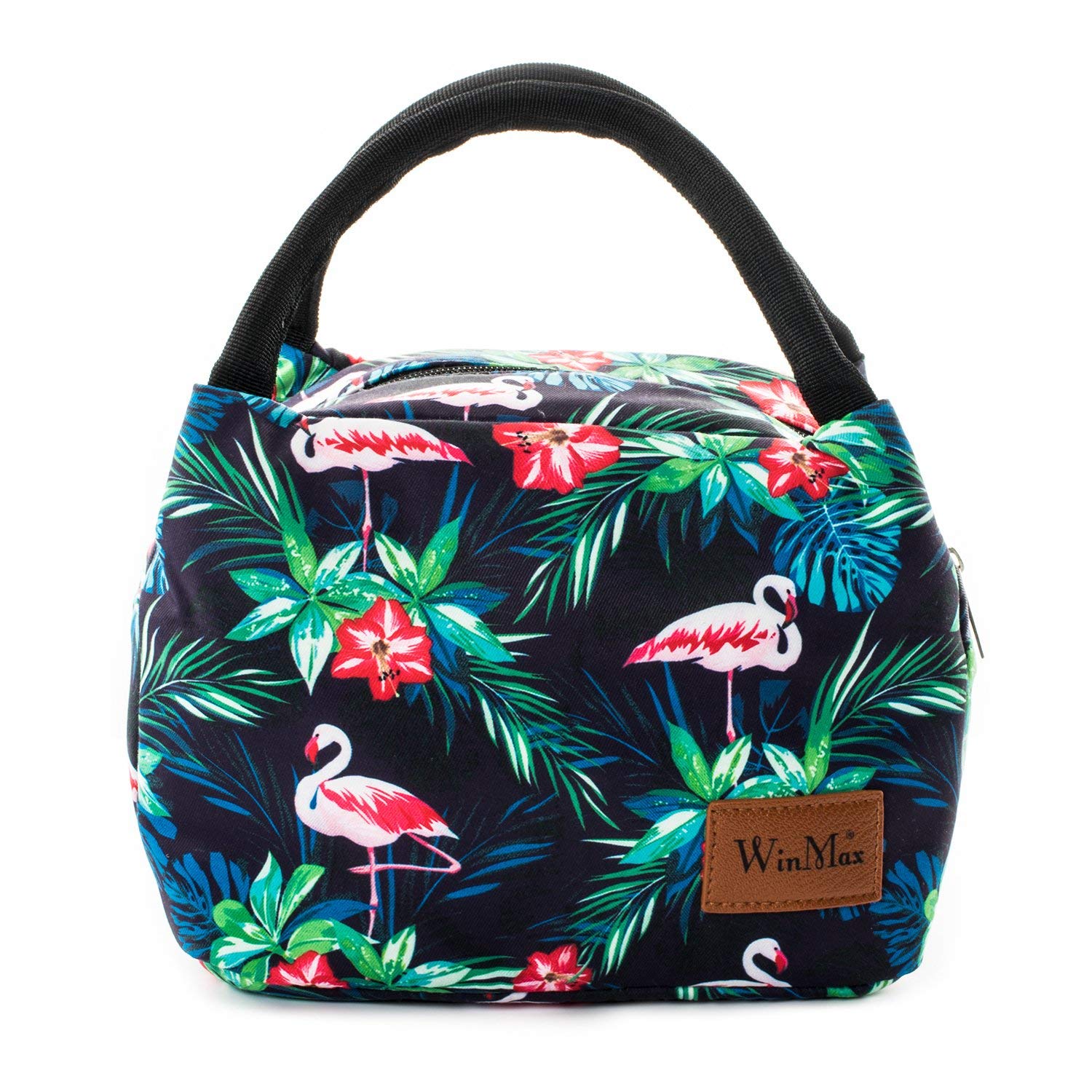 winmax Reusable Lunch Bag Leakproof Cooler Bag Picnic Handbag for Adults Kids Women Men (Flamingo)