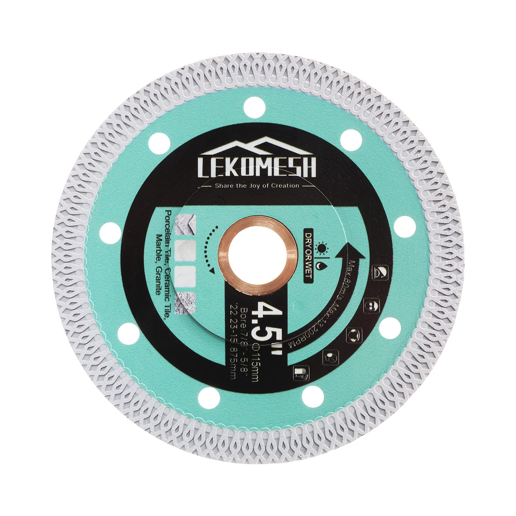 Diamond Cutting Disc 115MM - LEKOMESH Diamond Cutting Disc with X Mesh Super Thin Fast,Clean Cut Porcelain Ceramic Tile Marble Granite Artificial Stone