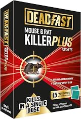 Deadfast Mouse and Rat Killer Plus Poison 15 Sachets Green