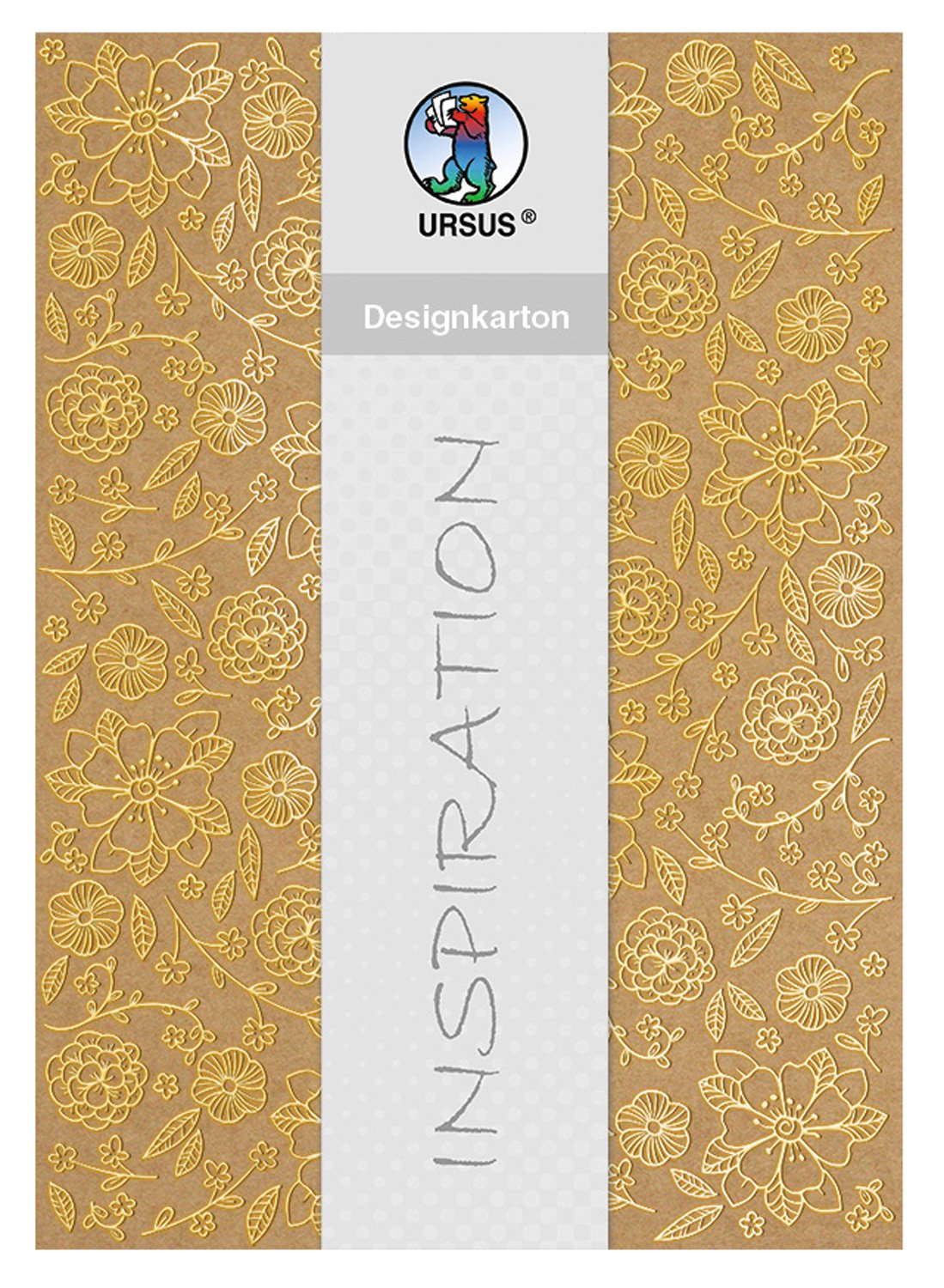 Ursus 62384601F Selection Design Card 250 g/m² DIN A4 Sheets Flowers Gold, 25 Blatt — image 1
