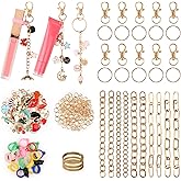Starry 176 Pcs DIY Keychain Making Kit with Charms,Including 10 Keychain Clips 10 Extender Chains 30 Charms Jewelry Plier, Bag Charm Keychains Making Supplies for DIY and Jewelry Making