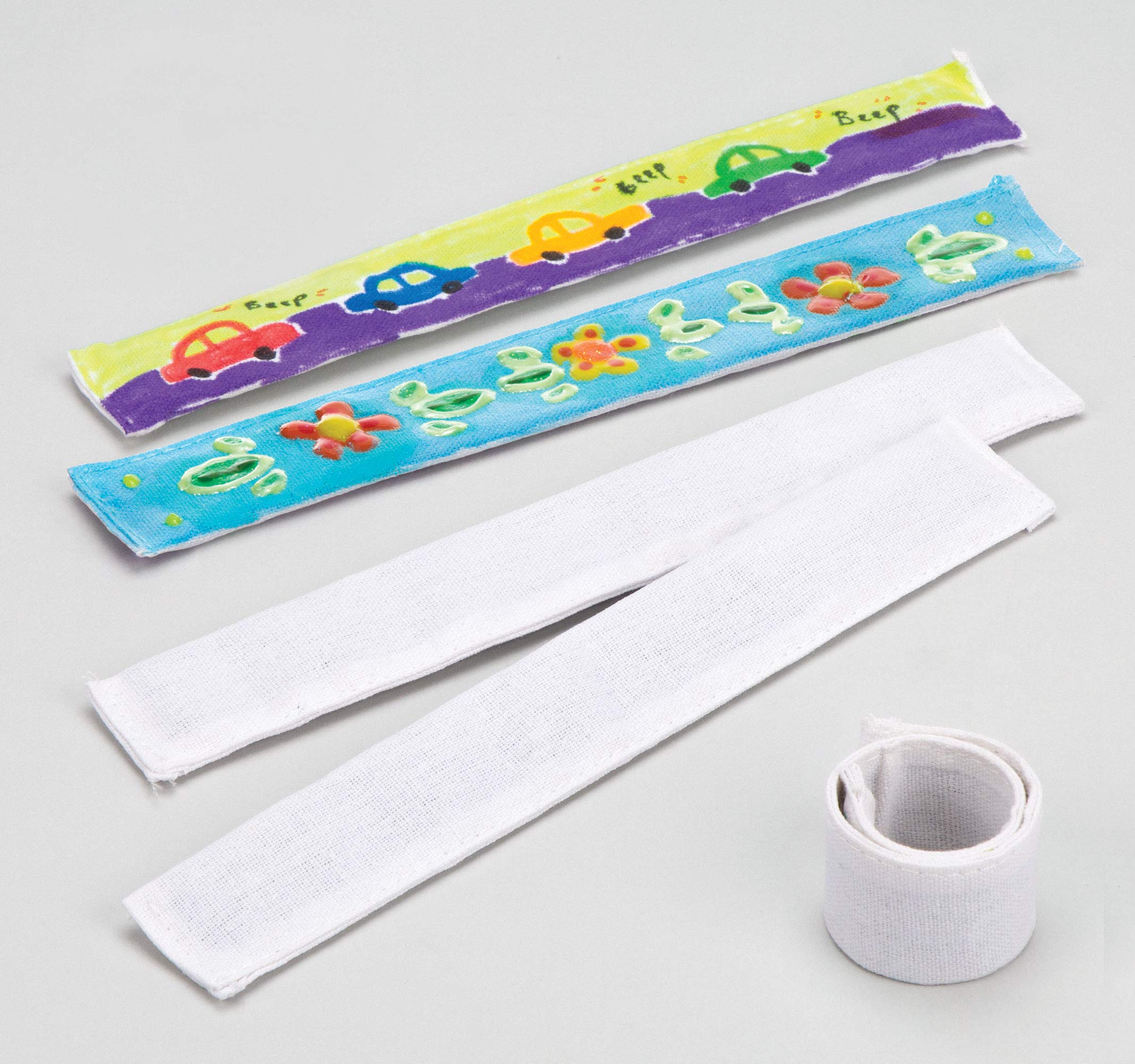 Baker Ross EK6086 Fabric Snap-On Bracelets — Ideal for Kids' Arts and Crafts, Educational Toys, Parties, Novelty Items and More (Pack of 5), 21cm