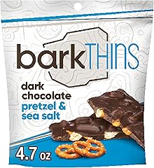 barkTHINS Dark Chocolate, Pretzel and Sea Salt Snacking Chocolate Bag, 4.7 oz