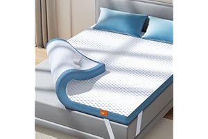 Maxzzz Queen Size 4 Inch Firm Memory Foam Mattress Topper, Gel Infused Bed Topper with High Density Extra Firm Foam-Relieve Back Pain, Foam Mattress Pad with Removable Cover