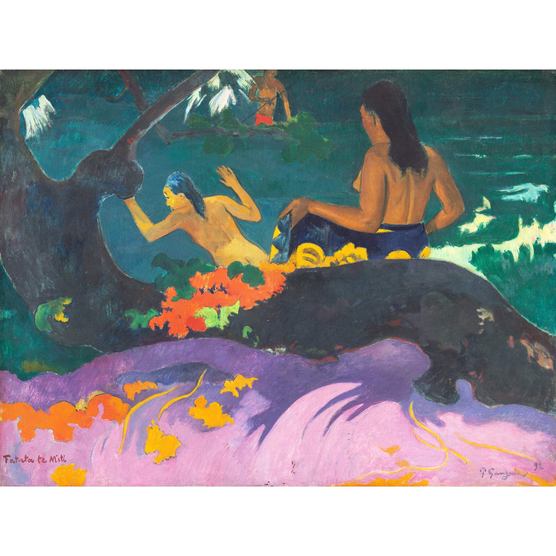Paul Gauguin Fatata Te Miti By The Sea Large Wall Art Print Canvas Premium Poster Mural