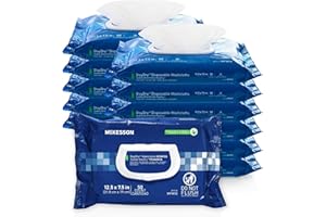 McKesson StayDry Disposable Wipe 12 Pack, 600 Washcloths - Large Adult Body and Incontinence Washcloths with Aloe and Vitamin E, Alcohol-Free, 50 Wipes Per Pack