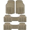 FH Group Car Floor Mat - Heavy-Duty Rubber Floor Mat for Cars, Beige