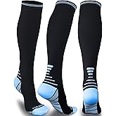 Thoxcare Compression Socks for Women Men 20-30 mmHg, Knee High Support Circulation Sock for Travel Sport Medical (1or 2Pair)