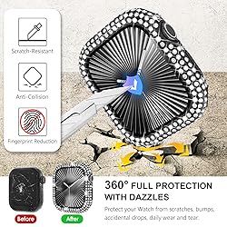 WINGLE 2-in-1 Waterproof Bling Case for Apple Watch