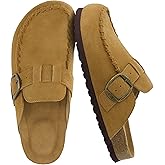 CUSHIONAIRE Canoe Genuine Suede Clogs for Women Footwear with Moc Toe Design – Casual Slip On Womens Shoes