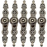 5Pcs 3.7" Hole Spacing Vintage Antique Bronze Cabinet Pulls Hardware | 6.7" Length, Vintage Cabinet Handles, Decorative Cabinet Knobs with Backplate, for Dresser Drawer Cupboard Closet Furniture