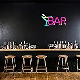 Cocktail Bar Neon Signs for Wall Decor, USB Powered LED Neon Light Sign for Man Cave Bistro Tavern Pub Party Christmas Halloween Birthday Decoration Gifts (Cocktail Bar)