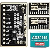Lonely Binary 3-Pack ADS1115 16-Bit ADC I2C Module for C++ &amp; ESP32 | 4-channel/2-differential, PGA &plusmn;0.256&ndash;6.144V; chain 4 for 16 channels; 3.3V/5V, no level shifter; for Pico, STM32; ENIG finish