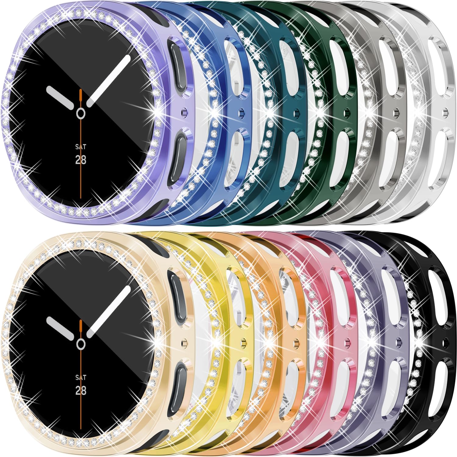 Photo 1 of RICHONE [12Pack] Bling Case Compatible with Samsung Galaxy Watch 8 (2025) 40mm Screen Protector, HD Full Protection Flexible TPU Watch Bumper Cover Accessories for Samsung Watch 8 40mm