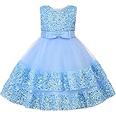 Uhnice Flower Girl Sequin Dress Sleeveless Tulle Dress for Wedding Birthday Party