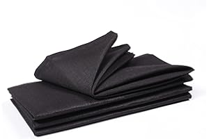 The Beer Valley Cloth Dinner Napkins with Hemmed Edges 18x18 Inches (Set of 4, Black) - 100% Polyester Soft & Comfortable Reusable Napkins for Weddings, Parties or Daily Use