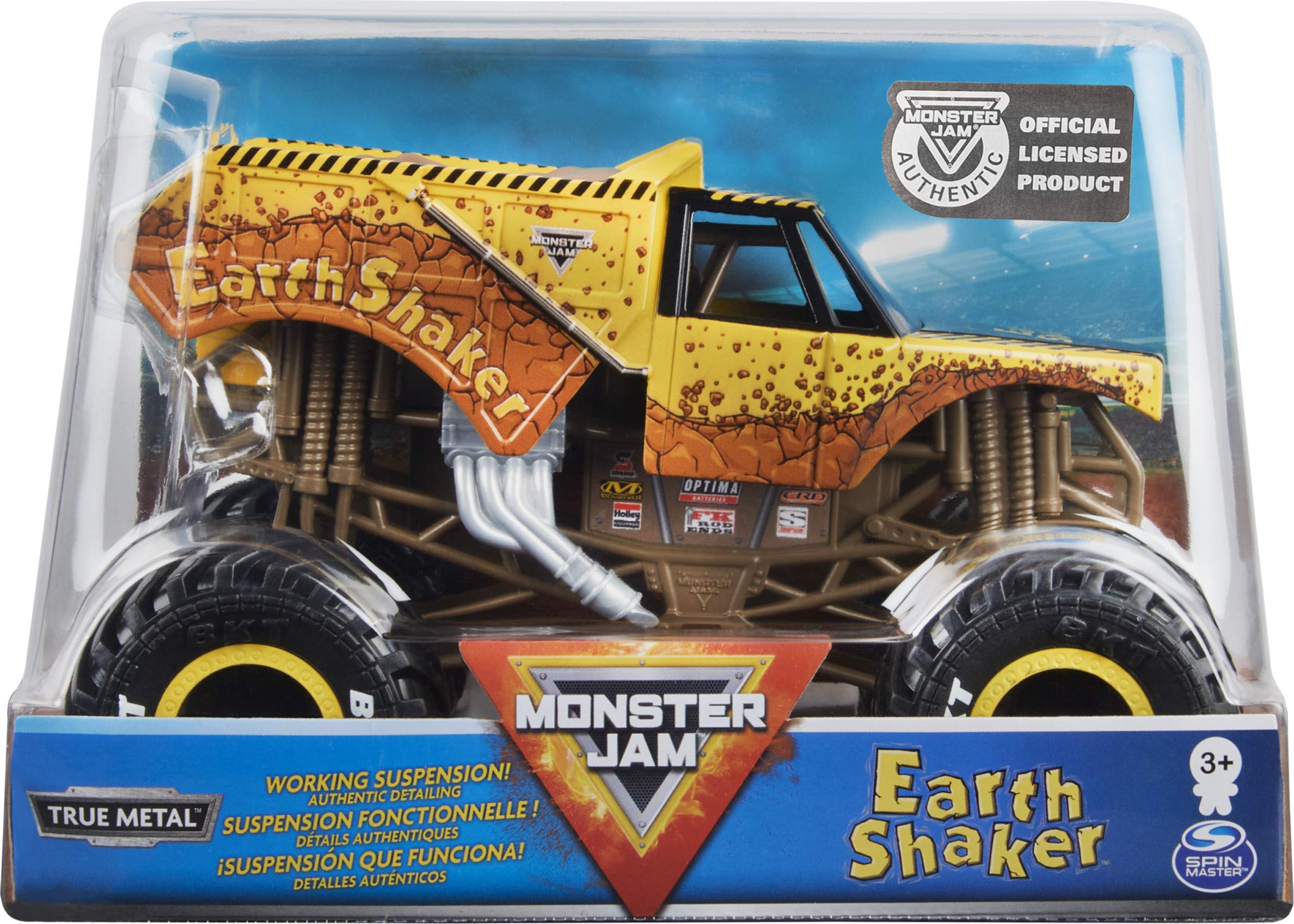 Monster Jam Official Earth Shaker Monster Truck, Die-Cast Vehicle, 1:24 Scale
