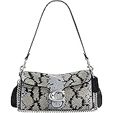 COACH Women's Beaded Snake Tabby Shoulder Bag, LH/Black, One Size