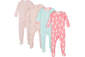 Gerber Baby Girls 4-pack Footed Pajamas