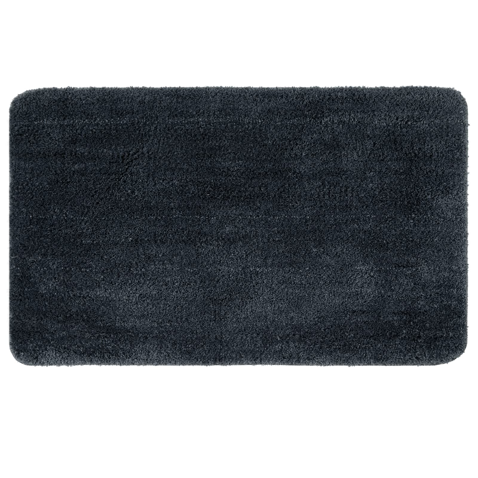 MIULEE Bathroom Rug Entrance Mat Shower Mat Non-Slip Tabis Absorbent Soft Microfibre Toilet Bath Tub Outlet Kitchen Living Room Bedroom Dark Grey 50 x 80 cm