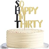 So Happy I'm Thirty Cake Topper - 30th birthday cake topper, Fabulous Birthday Cake Party Decorations.Black men's and women's 30th birthday cake party decoration (single side)