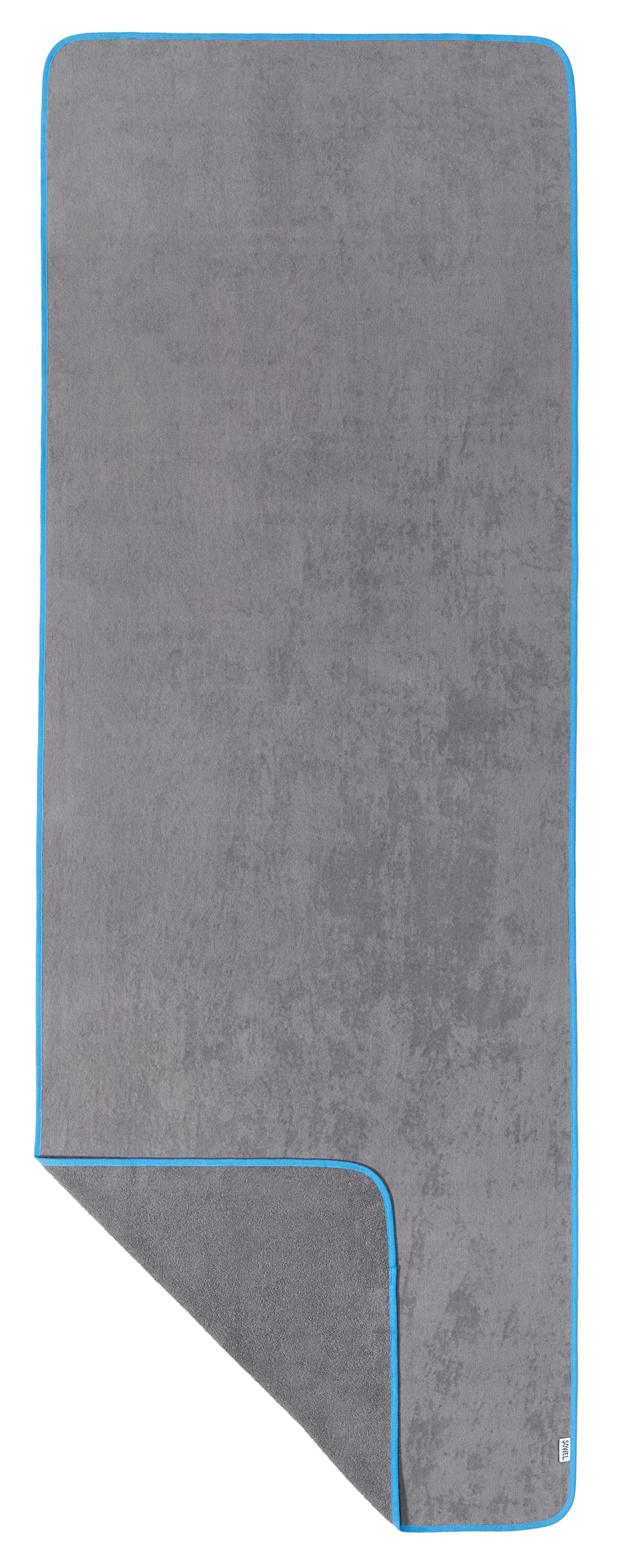 Sowel® Beach Towel Large, 100% Organic Cotton, XL Sauna Towel, 220 x 80 cm, Grey/Blue