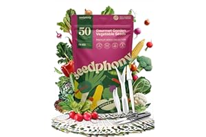 Seedphony 50 Gourmet Garden Vegetable Seeds Variety Pack - 34,455+ Non-GMO Heirloom Vegetables Seeds for Planting Indoor Outdoor: Broccoli, Carrot, Onion, Lettuce, Pepper - Gardening Seed Packets
