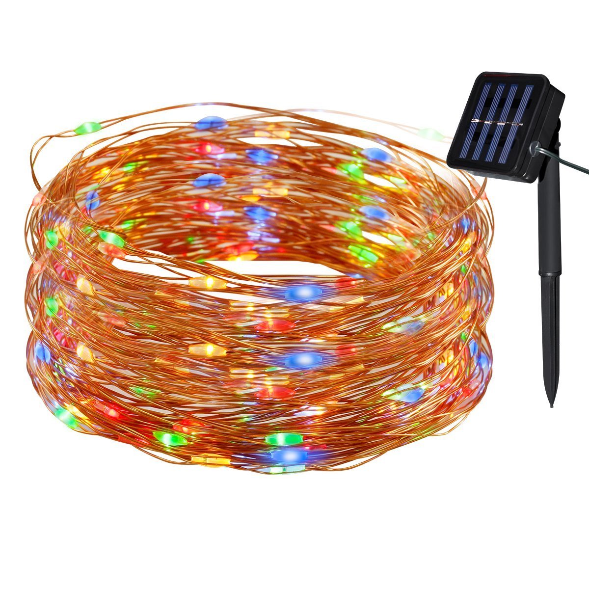 Tuokay Solar Garden Lights 22m 200 LED 8 Twinkling Modes Waterproof Copper Wire Fairy Lights, Decorative Outdoor Lighting Starry String Lights for Gazebo Patio Yard Fence Ornament (Colors)