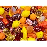 1.4oz (40g = 35 pcs) of Fruit Czech Glass Bead Mix with Lemon, Banana, Grape, Coffee and Other Fruit Beads