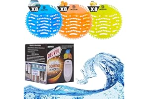 Deuvuo Urinal Screens Deodorizer 24 Pack | Urinal Cakes 3D Wave Anti-Splash Odor Protection Urinal Pads, Urinal Mats For Men bathroom, Toilets, Office, Hotels | Long-lasting fragrance